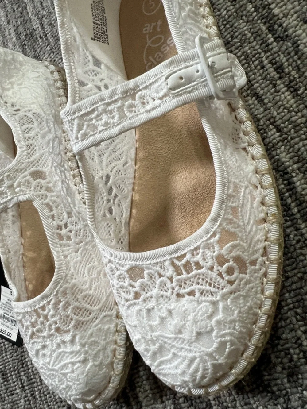 Art Class - White Lace Mary Jane Shoes for Girls Various Sizes